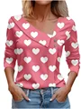 T Shirt For Women Fashion Long Sleeve Tops Heart Print Pulovers Elegant Shirts & Blouses Autumn Youthful Woman Clothes 2023 preview-4