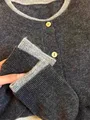 Fake two 100% pure cashmere sweater cardigan dark grey high-grade wool knit coat top preview-3