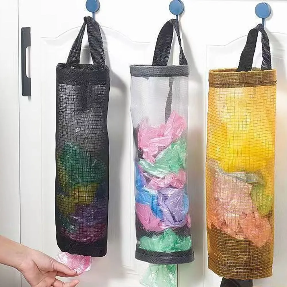 Wall Mounted Sundries Storage Bag Trash Hanging Storage Organization Accessories Garbage Bags Dispenser Vegetable Holder-animated-img