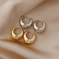 Vintage Chunky Stainless Steel Hoop Earrings For Women Fashion Simple Round Circle Simple Earrings Party Jewelry Holiday Gifts preview-1