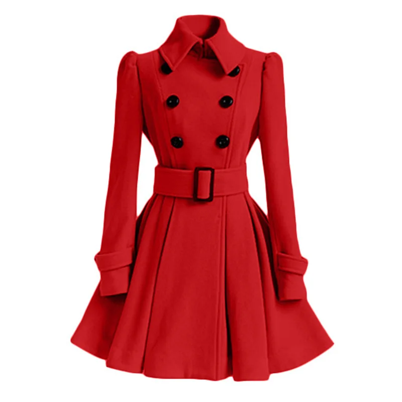 קנו ז'קטים | Winter Woolen Red Coat 