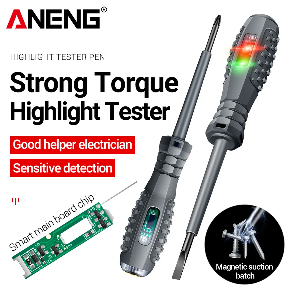 ANENG B05 Word/cross Screwdrivers Neon Bulb Indicator Meter Electric Pen Insulated Electrician Highlight Pocket Tester Pen Tools-animated-img