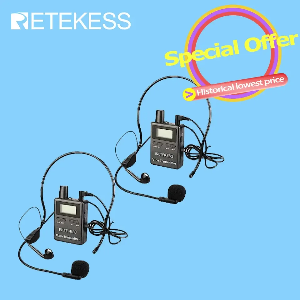 Retekess TT105 Wirless Tour Guide System Horse Riding Talking Set 2 Speakers Transmitter for Teaching horseback Riding Talk 2.4G