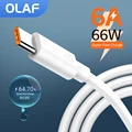 66W 6A USB C Cable Super Charge Cable For Huaweo Mate 40 50 Fast Charging Type C Cable For Xiaomi 11 10 Pro OPPO R17 USB-C Cord