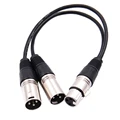 30cm 3 Pin XLR FEMALE Jack To Dual 2 MALE Plug Y SPLITTER Cable Adaptor 1 FT Foot Cord preview-1