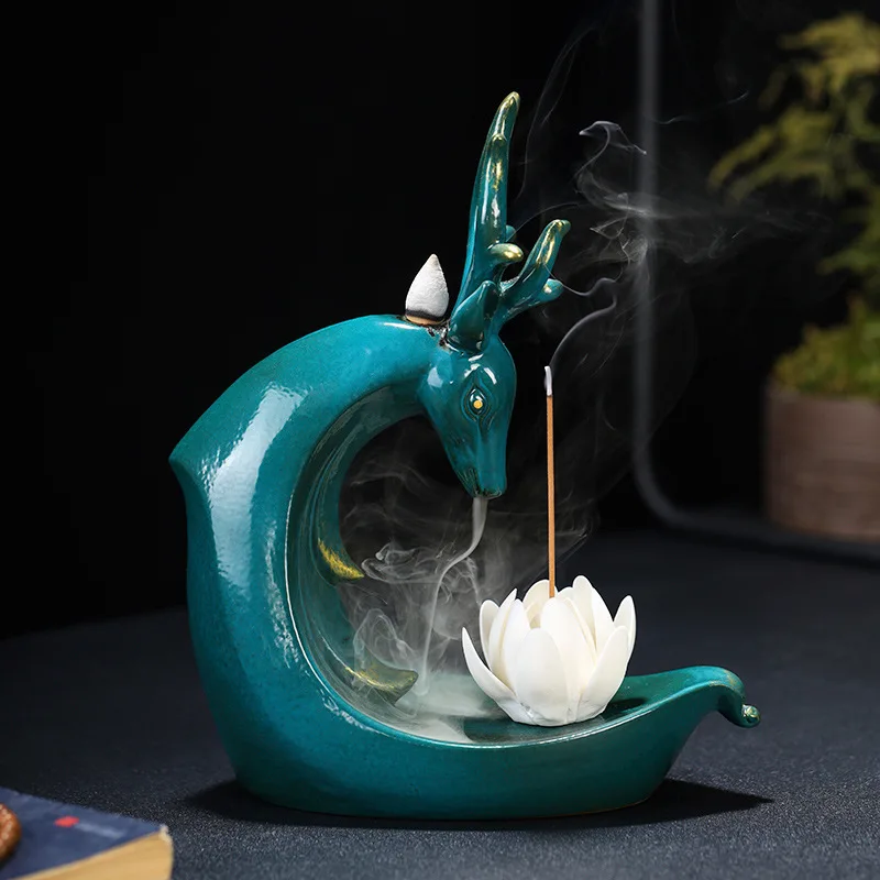 Incense Burner Mountains River Waterfall Fragrance Fireplace