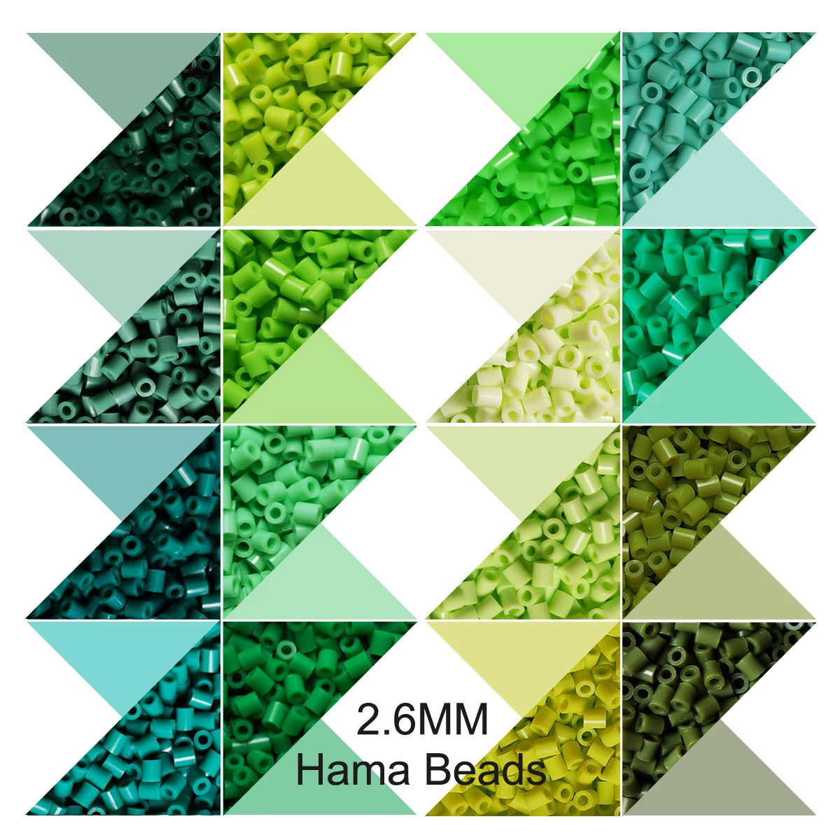 2.6mm Mini Beads 1000PCS Green Colors Pixel Art Fuse Beads for Kids Gift Hama Beads Diy Puzzles Iron Beads-animated-img