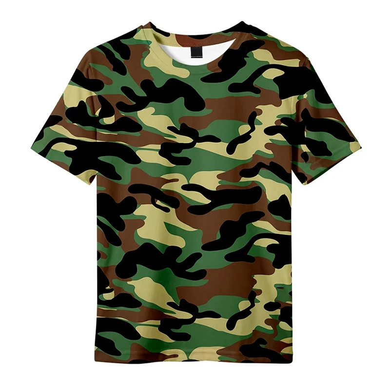 Kids Camouflage 3D Print Short Sleeve T-shirts Boys Girls Tops Military Training Boy T-shirt Children's Clothing Baby T shirts-animated-img