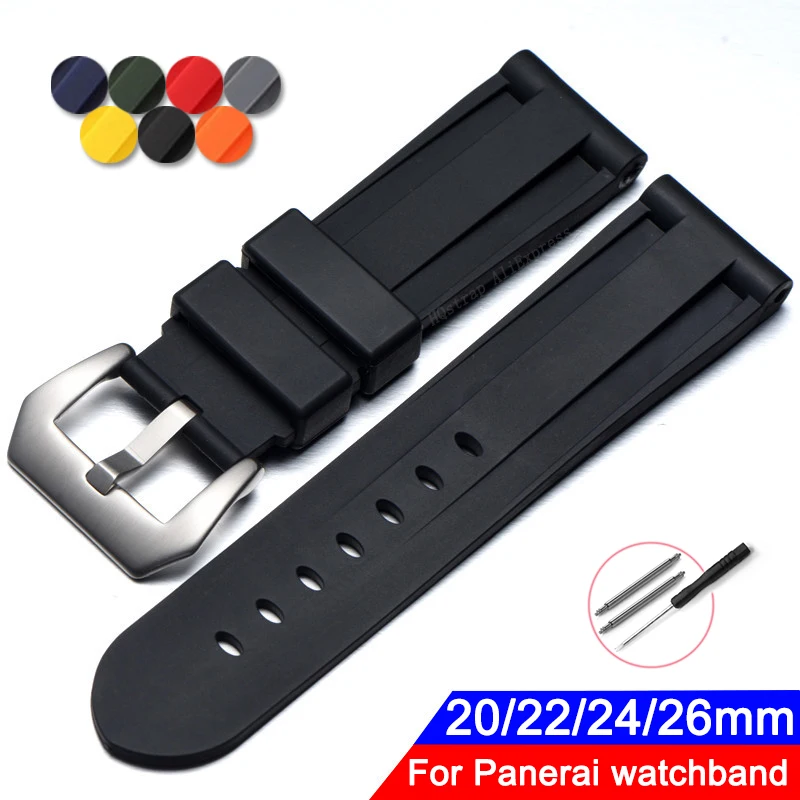 Rubber Watch Band 20mm 22mm 24mm 26mm Strap for