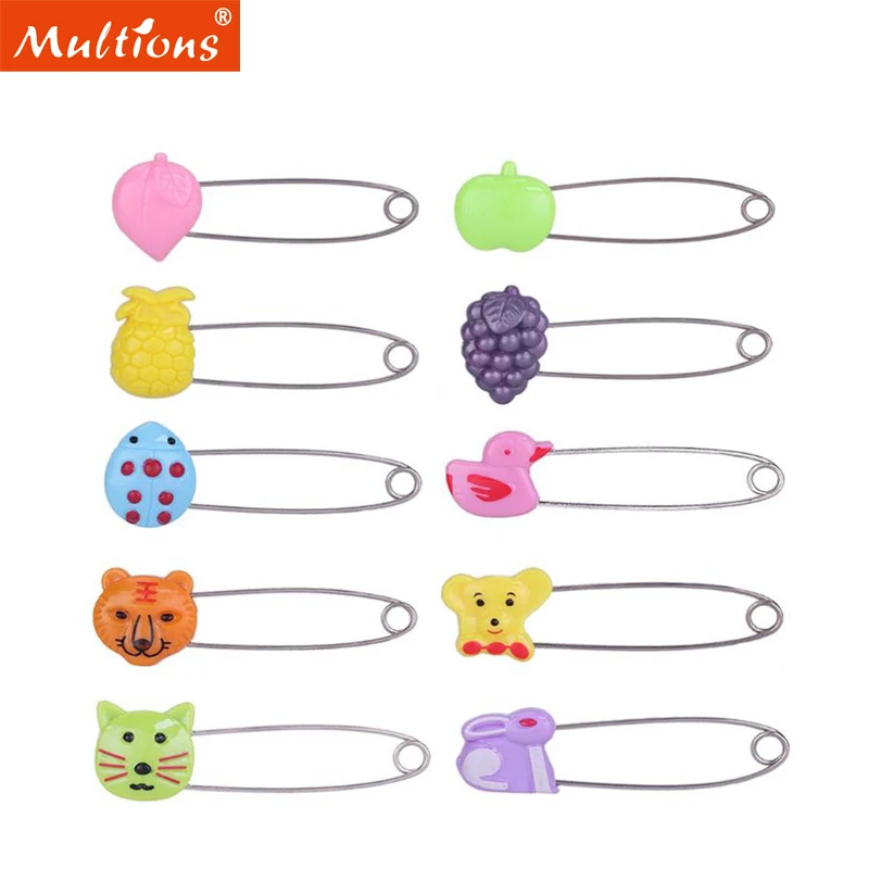 6Pcs/Set Suction Card Packaging Children's Safety Pins Multi