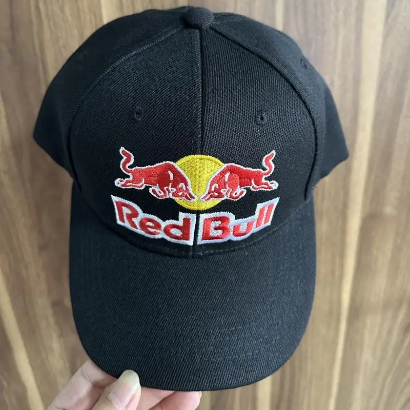 Classic Black Red Bull Baseball Hat Red Bull Racing Hat Men's and Women's Outdoor Sports Red Bull Hat Sunscreen Red Bull Sun Hat-animated-img