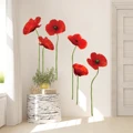 1pc Watercolor Red Flowers Wall Stickers for Children Room Door Removable Bedroom Living Room Wall Art Decoration Wall Decals