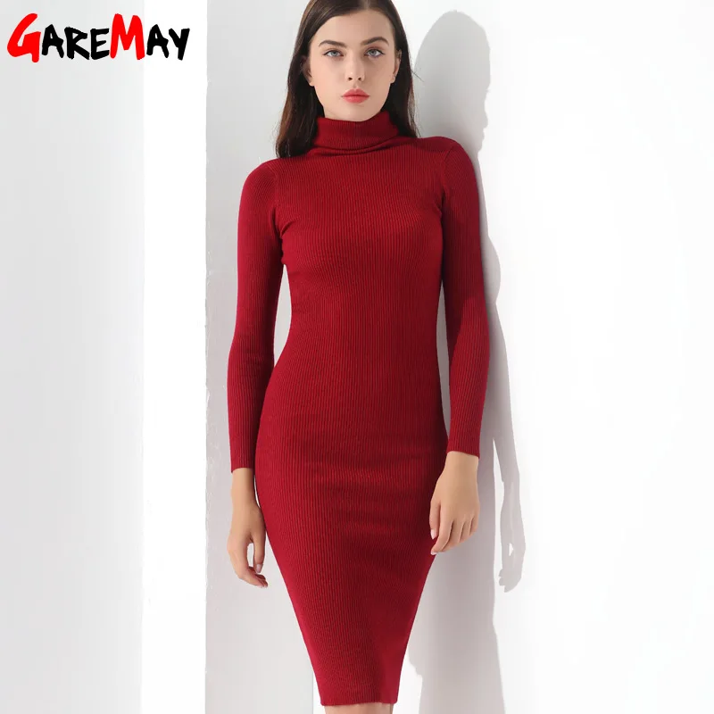 Turtleneck Sweater Dress Women 2022 