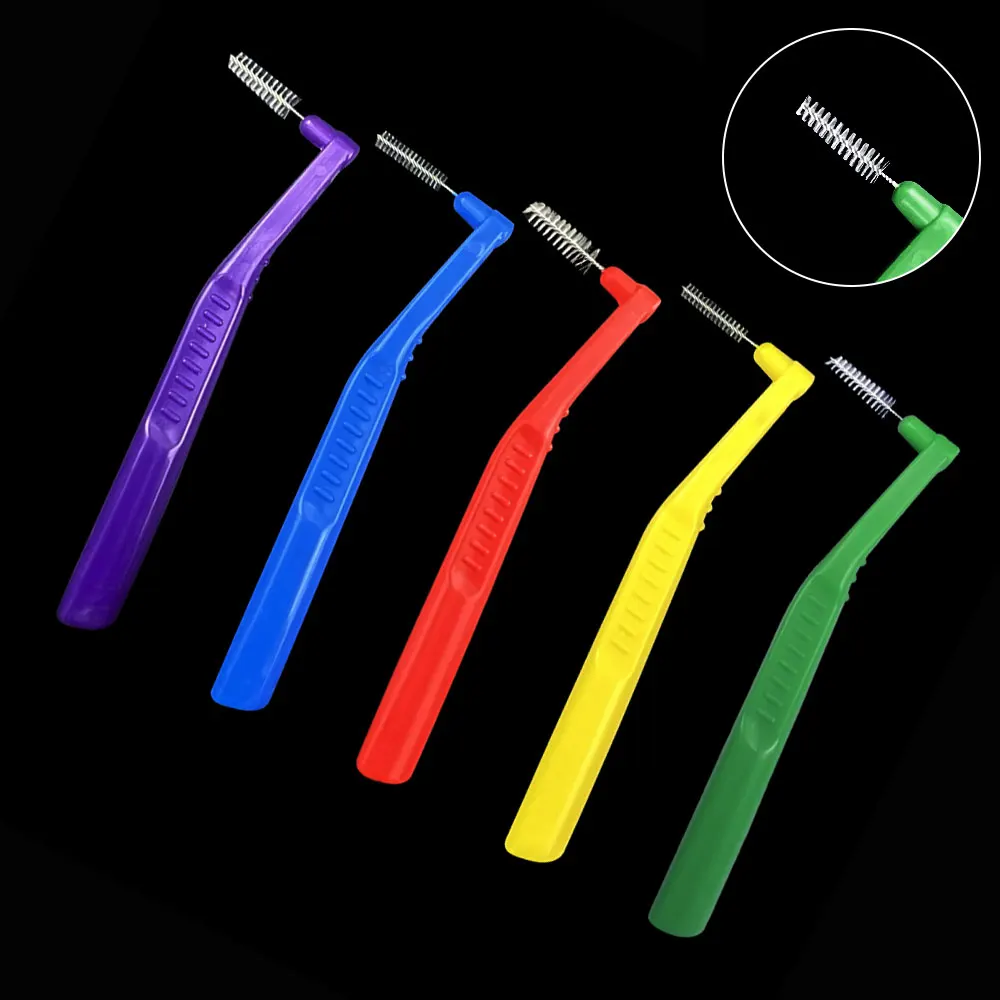 5pcs L Shape Orthodontic Interdental Brushes Toothpick Oral Hygiene Teeth Whitening Mini ToothBrush Bracket Cleaning Travel-animated-img