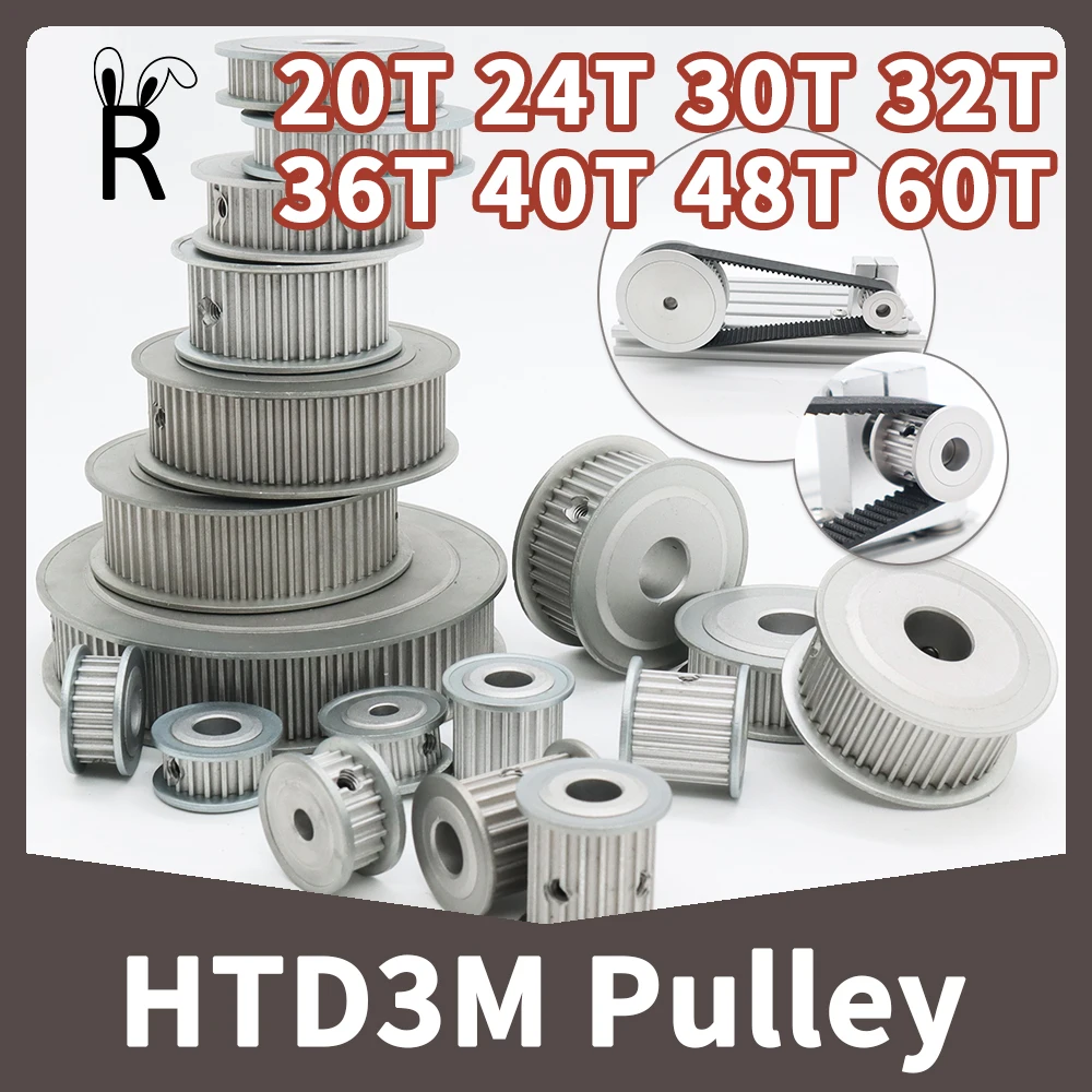 HTD3M Timing Pulley 20T 24T 30T 40T 60T HTD 3M Pulley 32T 36T 48T Pulley 20Teeth 24teeth 30teeth 40teeth 60Teeth 3M Belt Pulley-animated-img