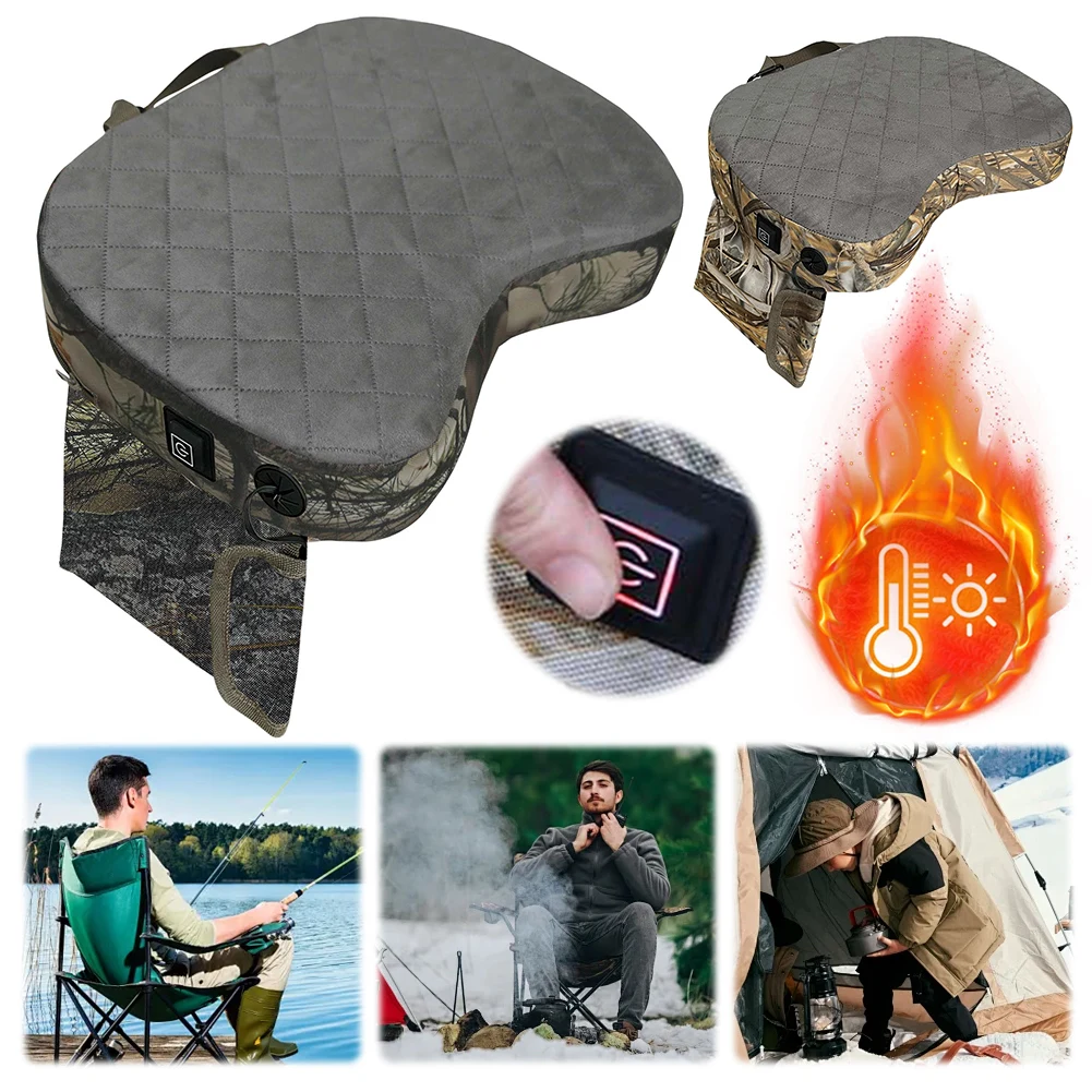 Hunting Heated Seat Cushion Waterproof Outdoor Seats Cushion 3 Levels Portable Sponge Cushion for Camping Stadium-animated-img