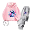 Cheap Popular Simple Stitch Long Sleeve Boy Girl Casual Wear Fun Graphics Everyday Style Energetic Spring Fall Sweatshirt Set