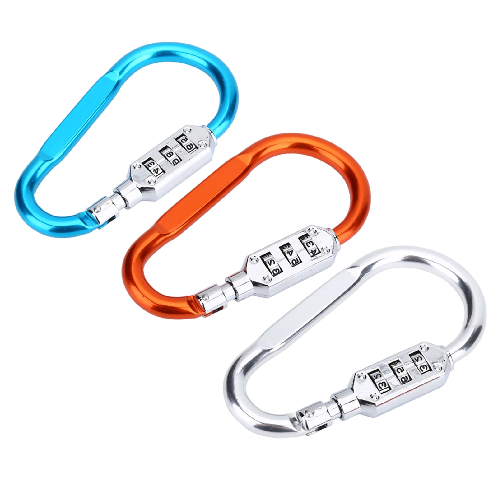 Travel Bag Security Coded Lock Aluminium Alloy Climbing Carabiner Luggage Combination Padlock-animated-img