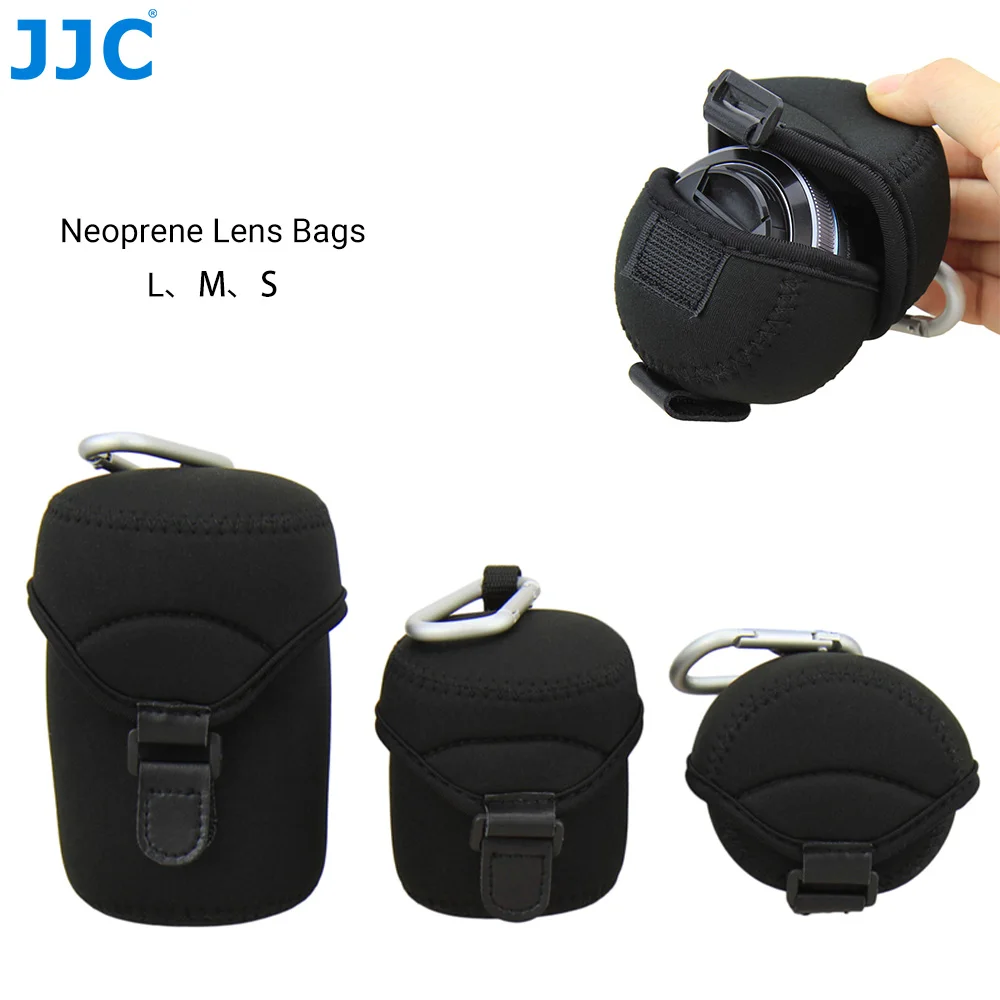 JJC Deluxe Neoprene Lens Case Lens Pouch Bag for  Canon EF-M 18-150mm 18-55mm 55-200mm Sony E 10-18mm Nikon Mirrorless Camera-animated-img