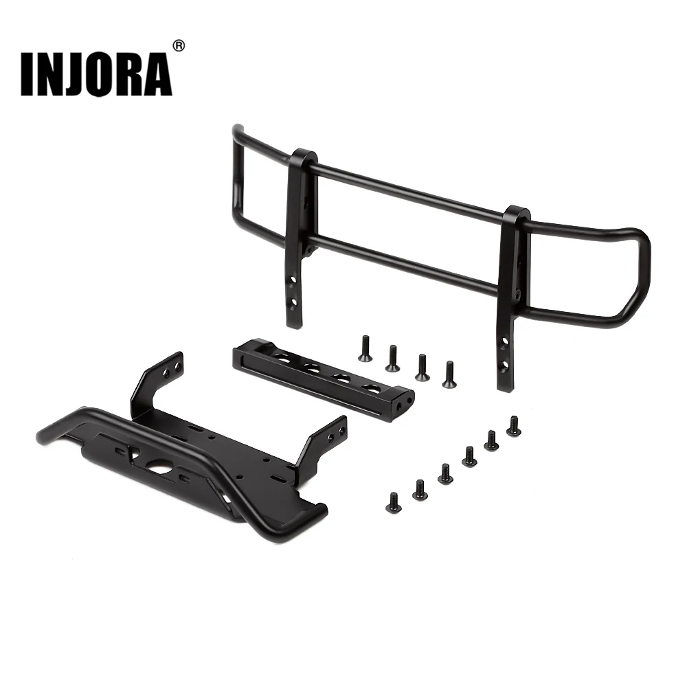 INJORA RC Car Metal Front Rear Bumper for 1:10 RC Crawler TRX4 G500 TRX6 G63 6X6 Upgrade Parts-animated-img