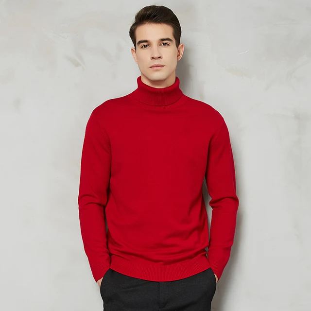 8 Color White Turtleneck Sweater Men 
