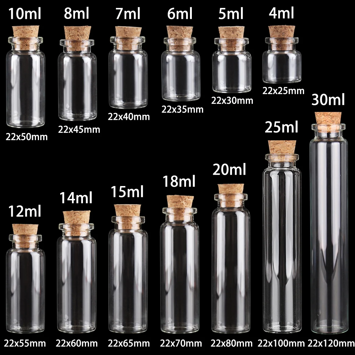 2pcs Diameter 47mm 50ml/60ml/80ml/90ml/100ml/120ml/150ml Glass