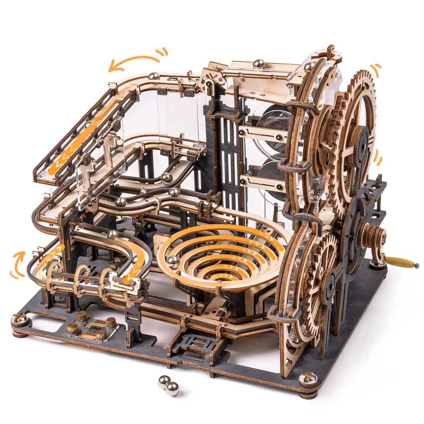 Robotime ROKR Marble Night City 3D Wooden Puzzle Games Assembly Waterwheel Model Toys for Children Kids Birthday Gift-animated-img