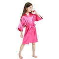 Toddler Girl Nightgown Satin Teenage Red Pink Silk Kimono Spa Bath Robe for Girls Wedding 3 to 4 5 6 7 8 9 10 11 12 13 14 Years preview-2