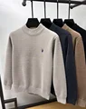 High end luxury brand round neck sweater men's winter trend Paul embroidery designe new plush thick warm casual knitted pullover preview-2