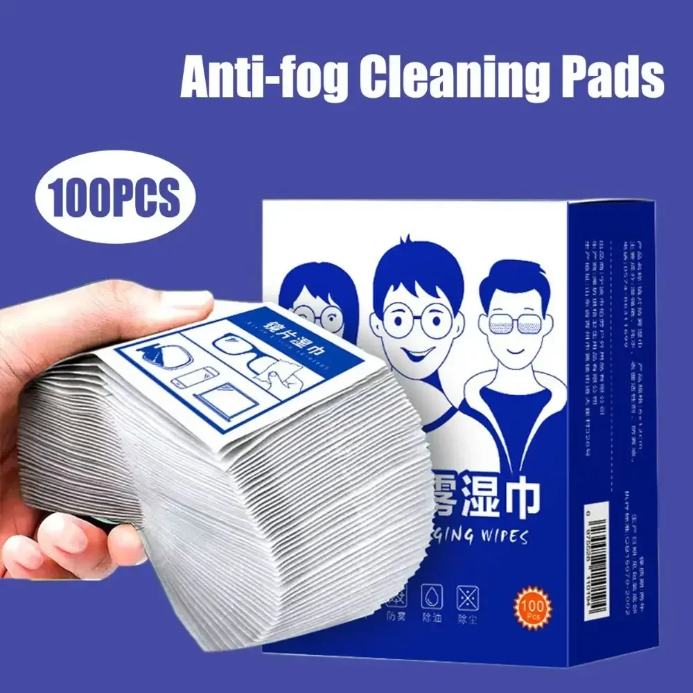 100 pieces glasses  wipes Anti-fog screen cleaning cloth accessories alcohol wipe pad   lens cleaning wipes microfiber tools-animated-img