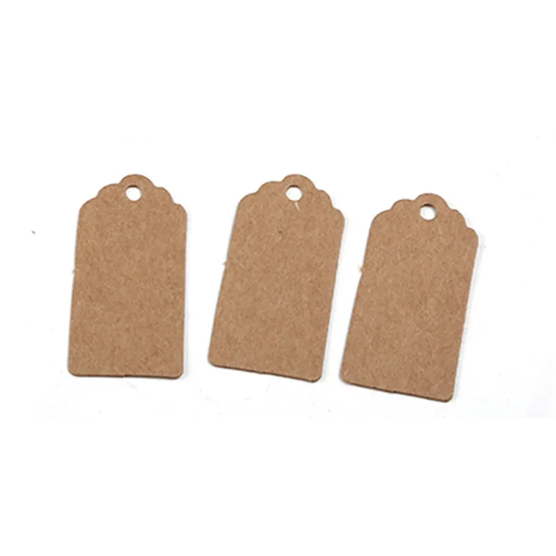 100pcs/lot Brown Kraft Paper Tags Round Luggage Note Blank Handmade Price  Label Cards Christmas Wedding