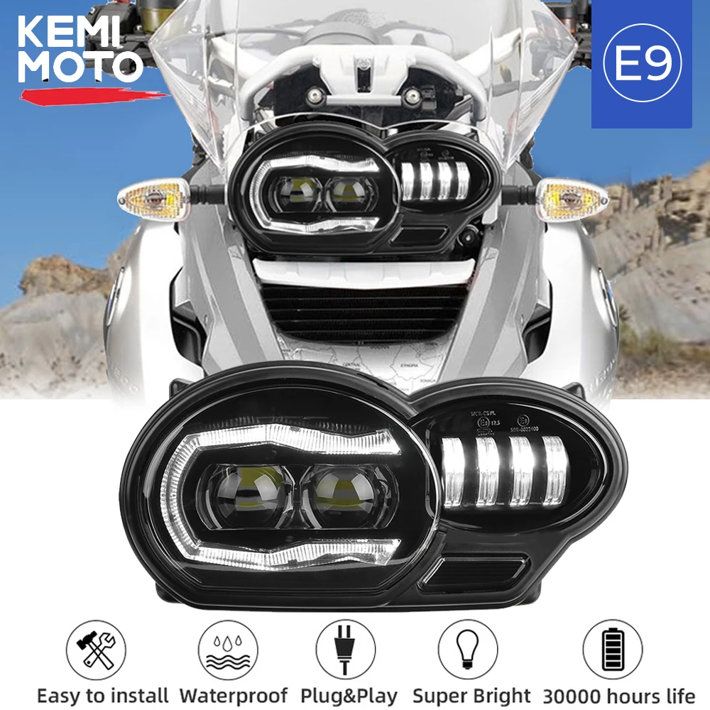 Купить Алиэкспресс E9 Mark Headlight for BMW R1200GS Adventure 20042012 Motorcycle LED
