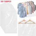 Transparent Disposable Household Clothing Dust-Proof Covers Men Suit Protect Covers Wardrobe Clothes Home Storage Hanging Bags