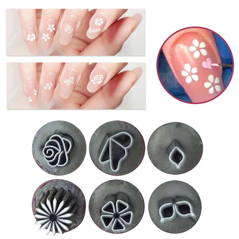 6PCS Nail Art Stamp Pen Set Floral Butterfly Pattern Nail Graffiti Pen Flower Painting Drawing Nail Brush Stamp Manicure Tool-animated-img