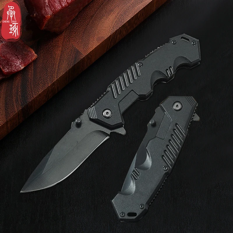 Stainless Steel Folding Knife Fruit Paring Meat Cutting Butcher Knife Multifunctional Portable Pocket Knife Kitchen Cutting Tool-animated-img