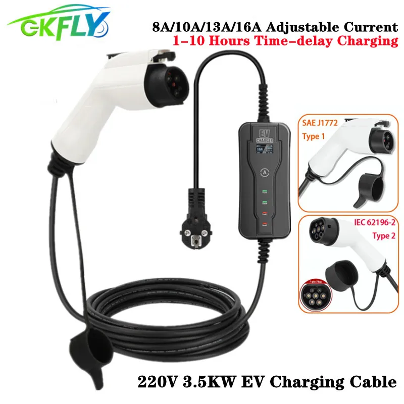 Купить Автомобильные запчасти GKFLY 220V EV Charger SAE J1772 Level 2