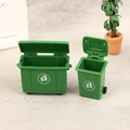 1Set 1:12 Dollhouse Miniature Trash Can Toy Mini Sanitation Trash Cans Model Simulation Garbage Curbside Trash Bin Kid Toys Gift preview-3