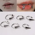 2Pcs 16G Simple Stainless Steel Piercing Lip Ring,Fashion Lip Studs Gothic Piercing Lip Nose Ring Labret Body Piercing Jewelry
