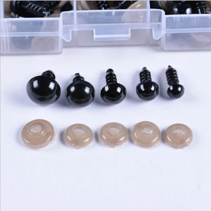 100/500pcs DIY 3-12mm Round Flat Black Eyes Plastic Eyes Eyes for