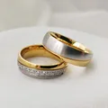 Modyle Wedding Ring for Women and Men Gold Color Love Engagement Couple Stainless Steel Lovers Jewlery Anniversary Gift preview-3