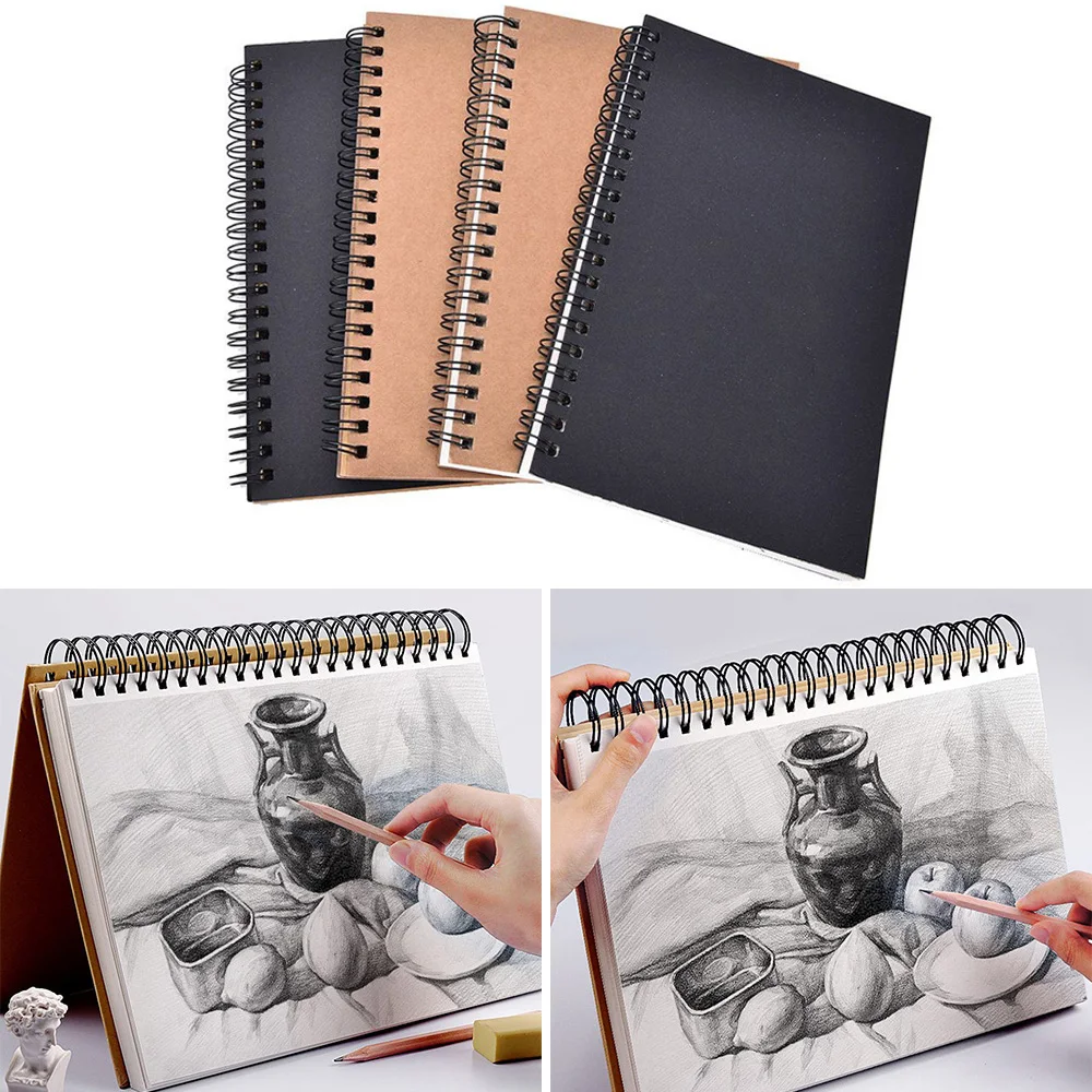 56K Black Paper Graffiti Notebook Sketch Book Diary Stationery For