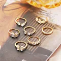 Modyle Bohemian Style New Ring Set Gold Color Love Butterfly Star Moon Set Crystal Wedding Rings for Women Girls Jewelry preview-4