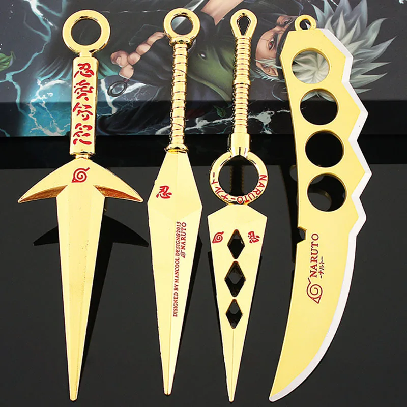 8pcs/Set Anime Naruto Plastic Weapon Cartoon Cosplay NARUTO Sword Kunai  Shuriken Accessories Figure Action Children Boy Toy Gift