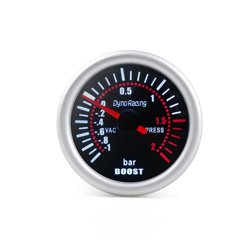 Dynoracing 2" 52mm Universal 12V LED Smoke Len -1~0~2BAR Turbo Boost Gauge Meter / Turbo Boost Meter TT101310-animated-img