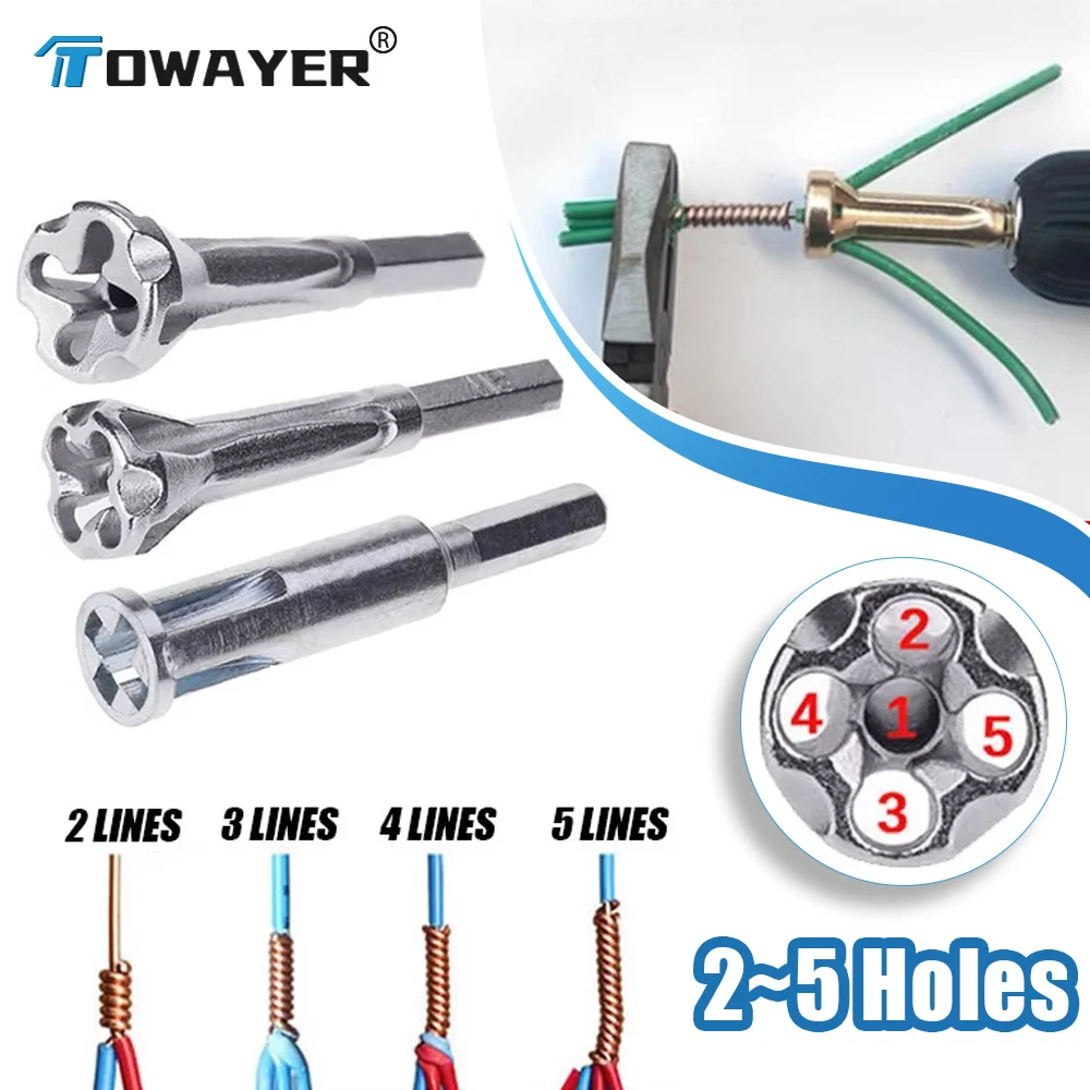 Electrical Twist Wire Tool 5 Hole Electrician Universal Automatic Twisting  Wire Stripping Doubling Machine Connector