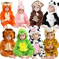 Toddler Cosplay Clothes Newborn Baby Romper Kigurumi Boy Girls Pajamas Animal Cartoon Romper Hooded Pyjamas Lion Monkey Costumes