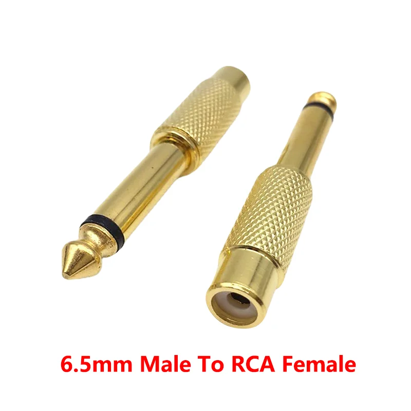 5PCS Gold Plated RCA to 1/4 Adapter RCA Female to 6.35mm 1/4 inch Male Mono TS Interconnect Audio Adapter Conversion Plug-animated-img