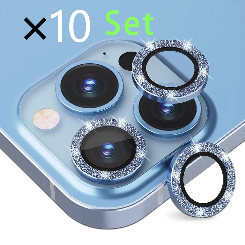 Bling Glitter Diamond Camera Lens Protector for iPhone 14 Pro Max Plus 13  12 Mini 14Pro iPhone14 Tempered Glass Protection Film