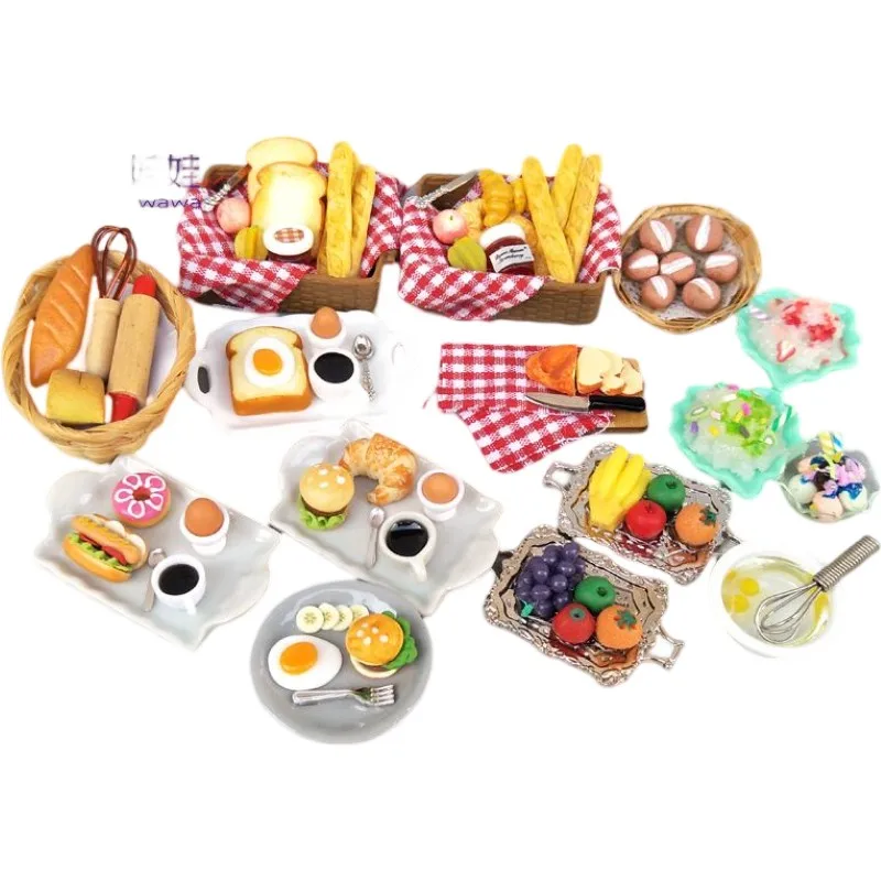 Cute New1:12 Miniature Dollhouse Supermarket Food Snacks Mini Cake Wine  Drink for Blyth Barbies BJD Doll Kitchen Accessories