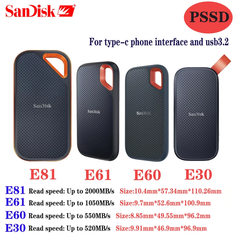 DISCO SSD EXTERNO Sandisk Extreme PRO 1tb PORTABLE 2000Mbs SANDISK E81  SANDISK
